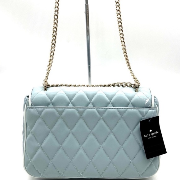 Kate Spade Colorblock Carey Quilted Leather Flap Shoulder Bag Wild Sage - Picture 5 of 11